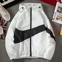 Yeni erkek kış güz ince Hoodies kıyafetler ceket uzun kollu renk blok fermuar kapüşonlu eşofman üstü dağcılık giysileri için