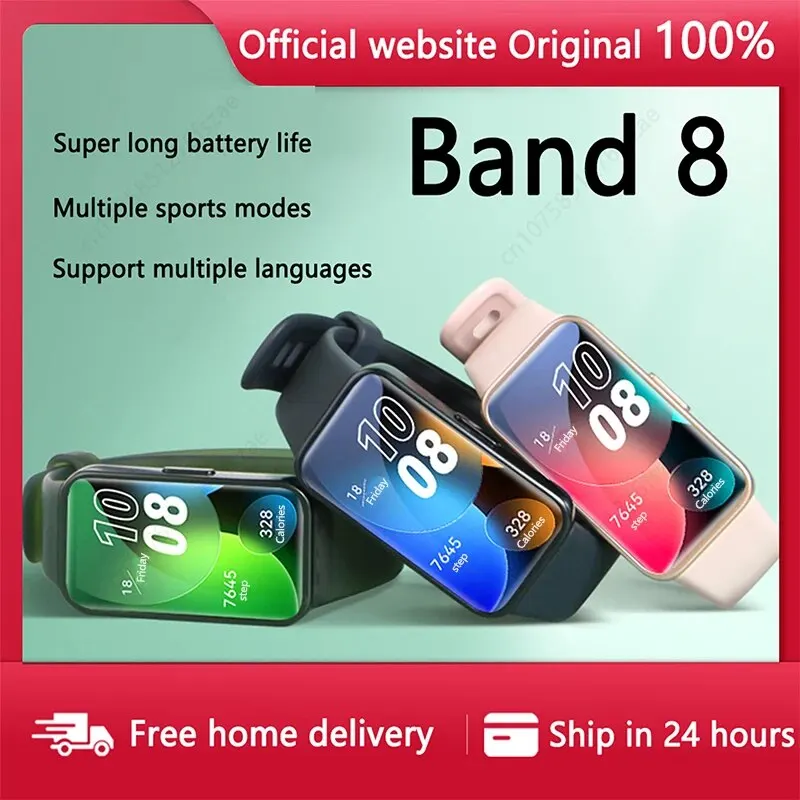 2023 New Original HUAWEI Band 8 Smart Band All-day Blood Oxygen 1.47'' AMOLED Screen Heart Rate Smartband 2 Weeks Battery Life