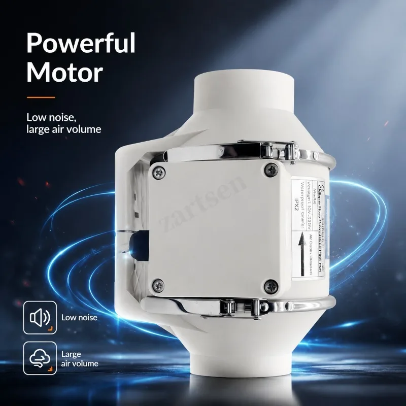 4Inch Two Speed Remote Control Exhaust Fan Silent Inline Pipe Duct Extractor Air Ventilation Blower Kitchen Toilet Wall Booster - view 5