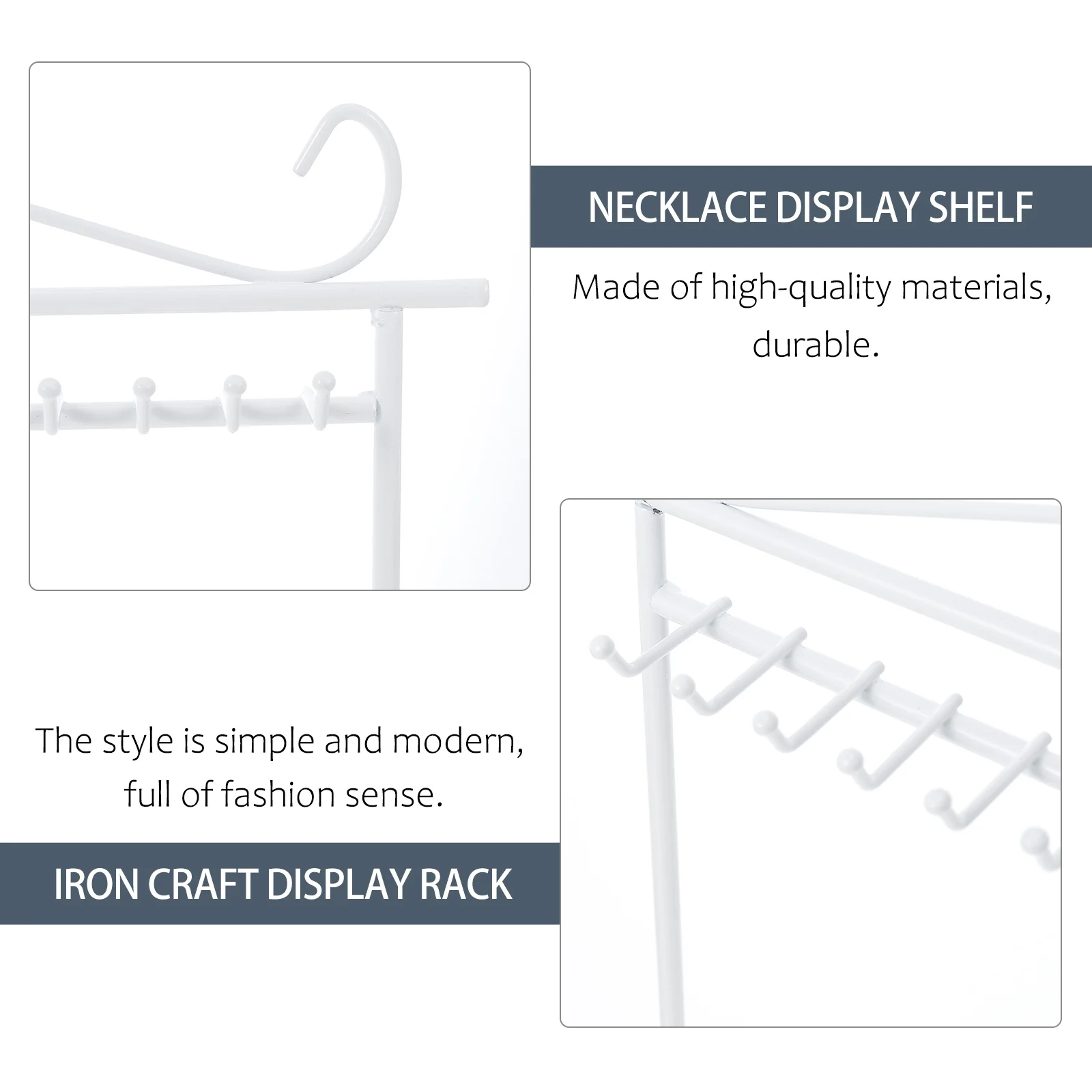 

1Pcs Necklace Display Rack Iron Craft Jewelry Organizer Multi-Slot Storage Shelf for Home Shop Necklace Display Shelf