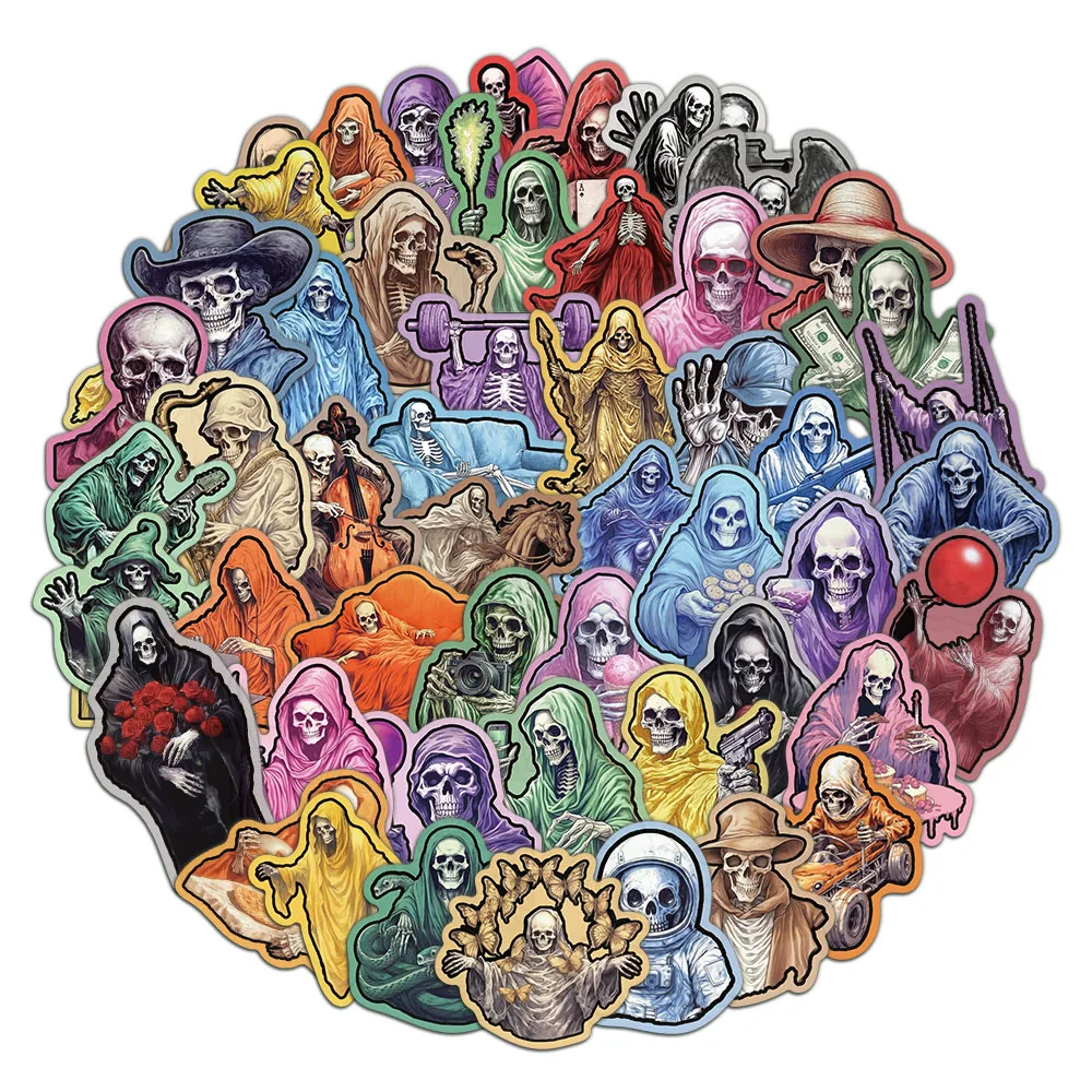 55ชิ้นโครงกระดูกเคสโทรศัพท์รูปการ์ตูนตลกสติกเกอร์ตกแต่งสมุดบันทึก