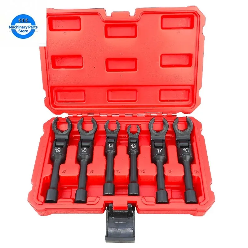 6-Piece Set of Hexagonal Shaking Head Opening Wrench Set YouTube Removal Sleeve Wrench, Auto Repair Tool 12mm19mm