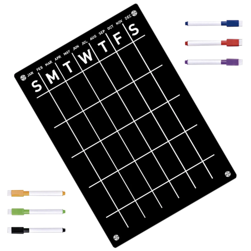 

Magnetic Message Board Set Notepad for Fridge Cylinder List Schedule Refrigerator Acrylic Planner