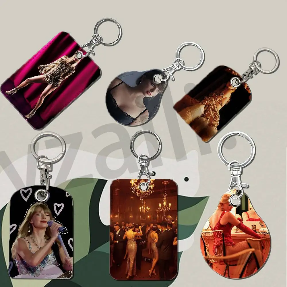 TT-he Life of a S-Showgirl T-The Encore Protective Printed Leather Card Case Metal Keychain for Bank Credit Bus Subway ID Cards