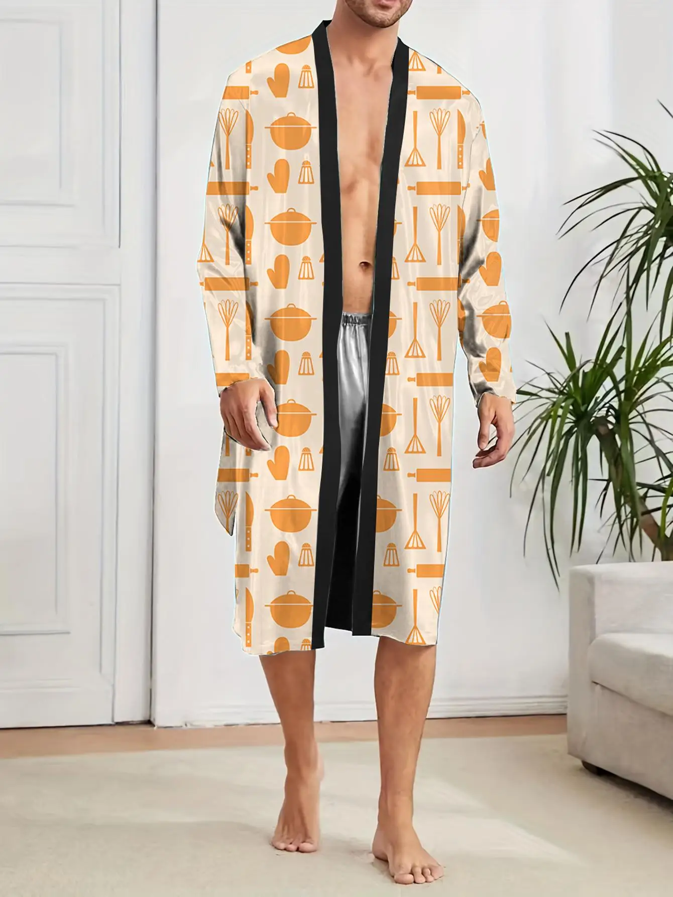 1pcs Men's Robes 2026 Spring/Summer Breathable Robes 3D Printed Men's bathrobe dressing gown Graphic Funny pajamas Bathrobe