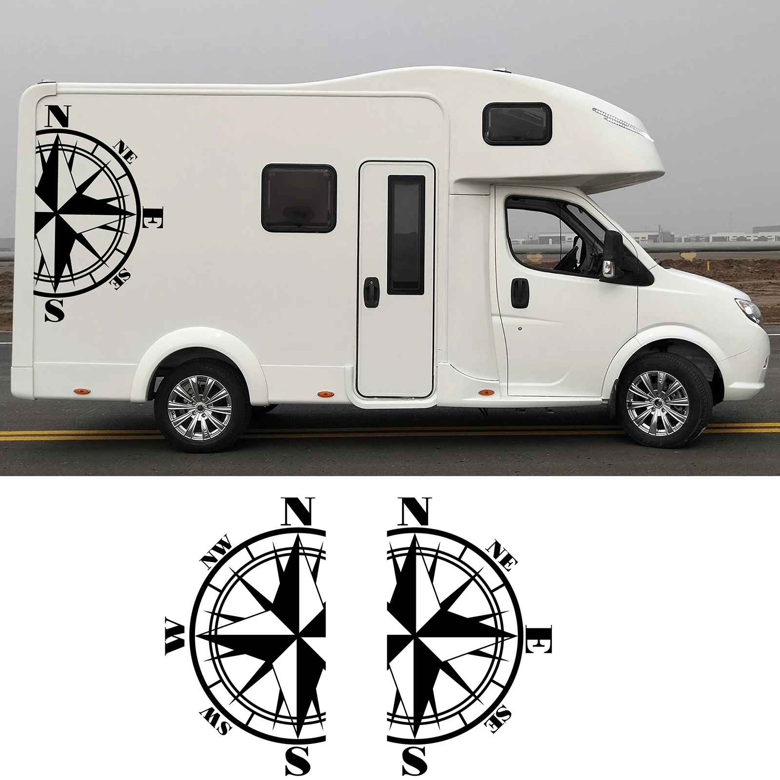 

Compass Vinyl Car Stickers For VW UP Vans Motorhomes Pickup Trucks Waterproof Auto Body Styling Decor Exterior Accessories Decal