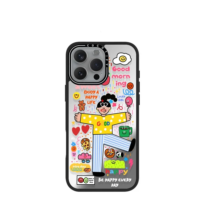 

Urban girl cartoon mobile phone case, suitable for iPhone15pro painted back plate 16promax anti-drop protective case