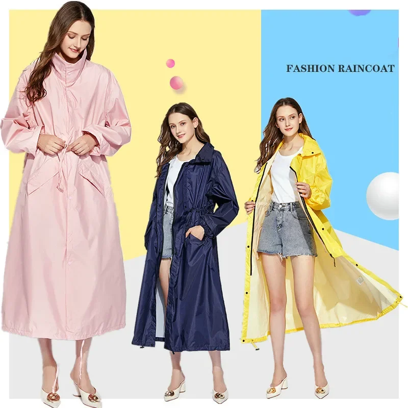 New Fashion Breathable Men And Women Long Rain Coat Poncho Ladies Waterproof Lengthen Raincoat Adults Windproof Rainwear