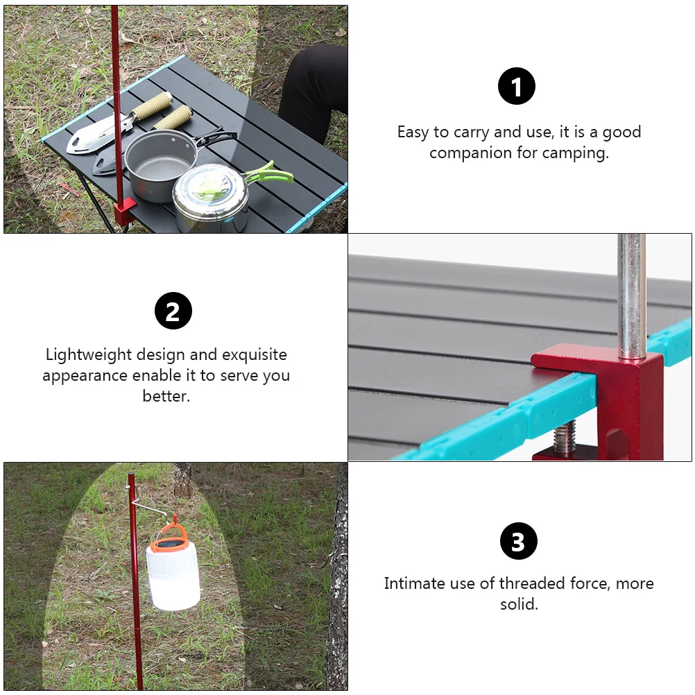 

1pc Portable Aluminum Lighting Bracket Foldable Lamp Pole Camping Outdoor Travel Accessory Lightweight Durable Strong Threaded