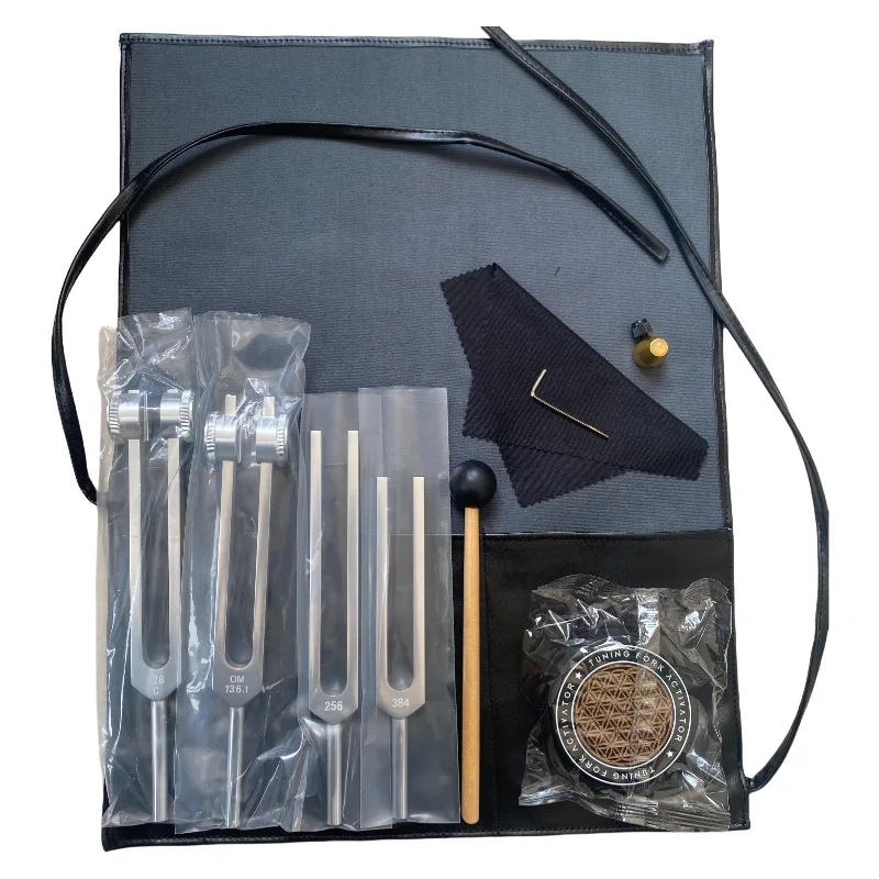 

4pcs Tuning Forks Set Aluminum Alloy Tone Fork Yoga Meditation Sound Therapy Tools Included Accessories 136.1 128 256 384HZ