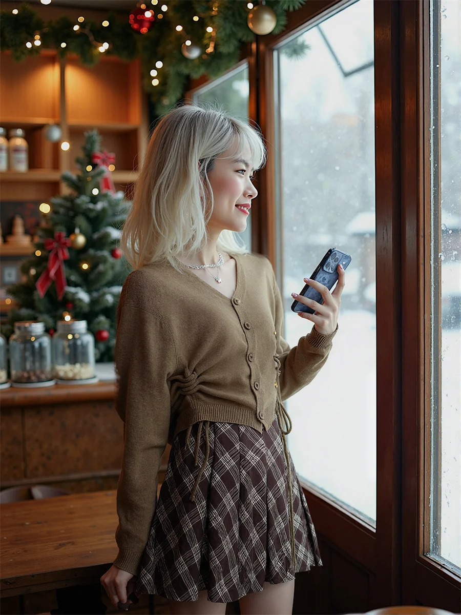 Plaid Empire Preppy Style Skirts For Woman Women Clothes Spring Flare Festival Ethereal Teengirl Light Flowing Ruffled Pleated