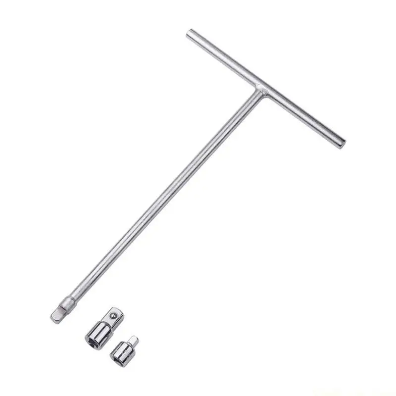 A2BE Functional 3/8in T Handle Wrench High Strength Steel Socket Driver Multifunctional Socket for Narrow Space with Adaptors