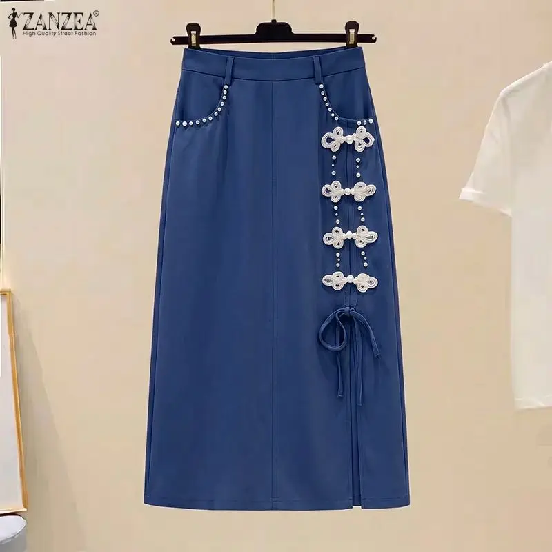 ZANZEA Summer Autumn Fashion Women Skirts Streetwear Thin Casual Bottoms OL Work Party Skirt S-3XL
