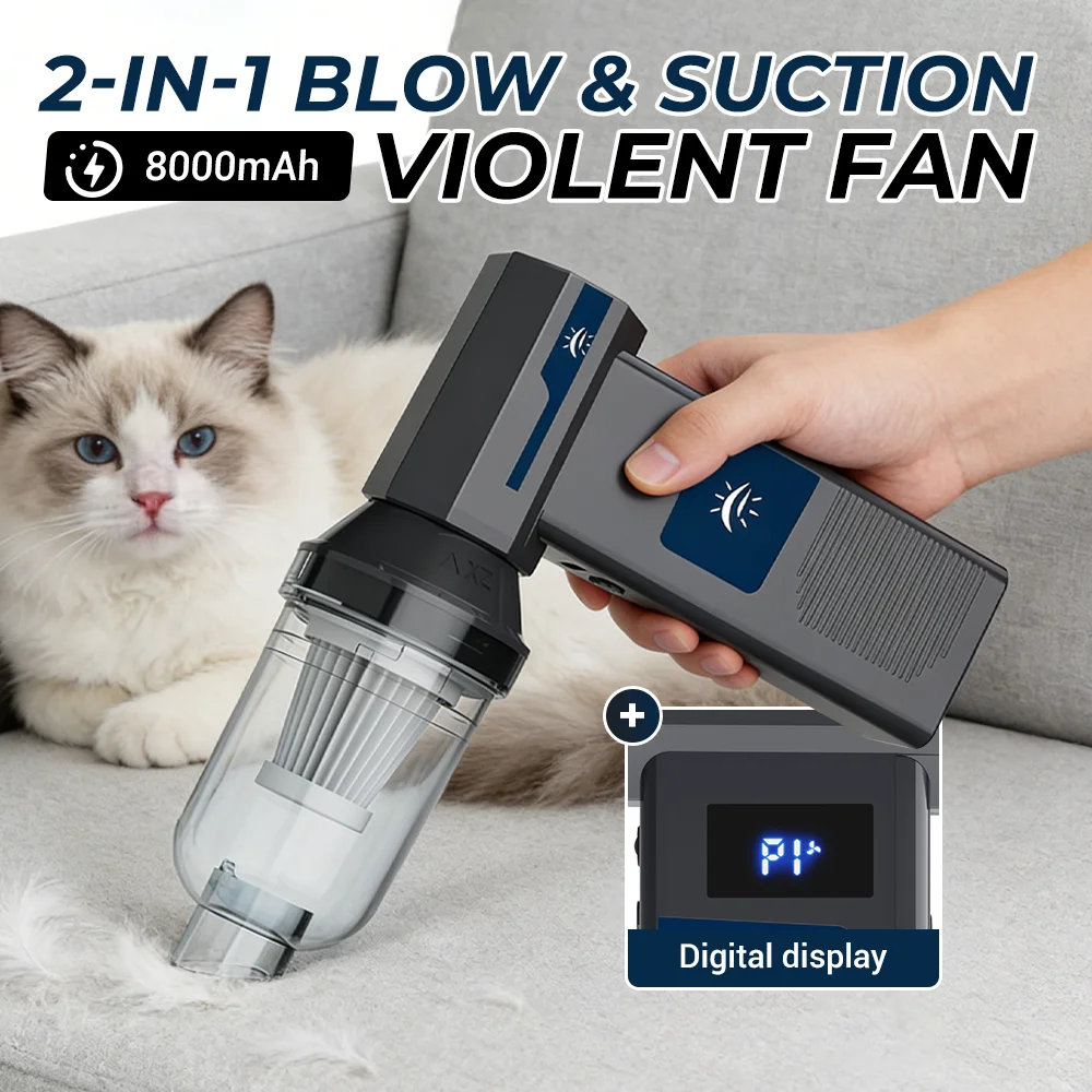 

2026 New 600000RPM Violent Fan Super Powerful Air Blower Vacuum Blowing Suction Led Lighting 6-Speed Regulation Brushless Turbo