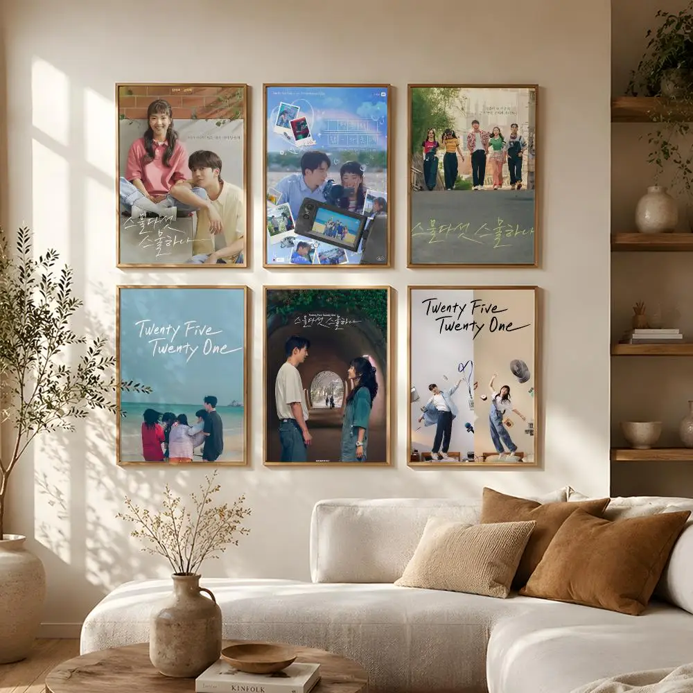 Korean Drama Twenty-Five Twenty-One Poster Self-adhesive Waterproof Paper Sticker Art Coffee House Bar Room Wall Decor