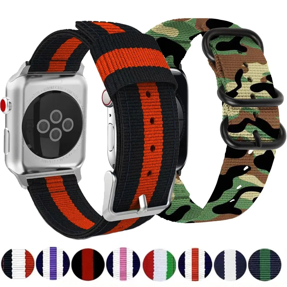 Nylon-Canvas-Armband für Apple Watch 11 10 9 8 7 45 mm 41 mm 44 mm 42 mm 46 mm Ultra 3 2 1 49 mm Stoff atmungsaktives Band IWatch 6 5 4 SE3