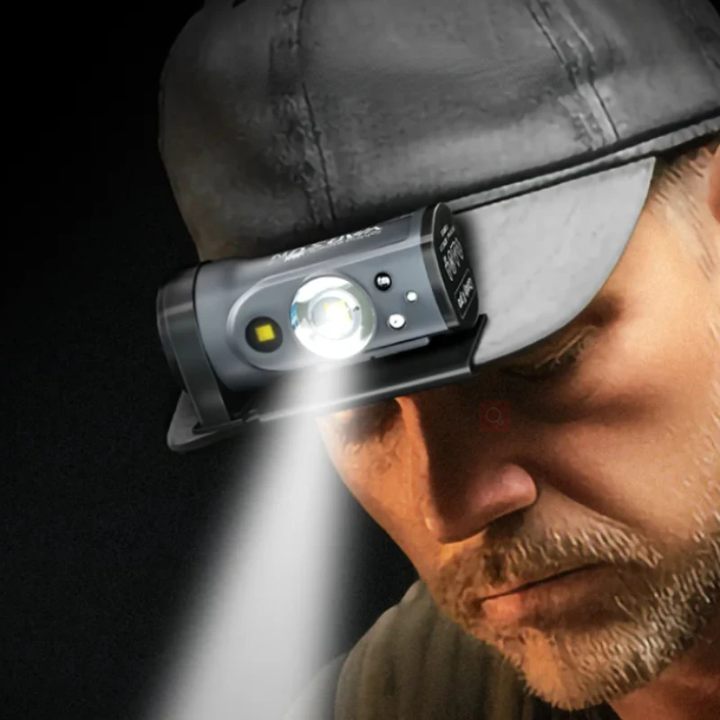 

Youpin Warsun LED Sensor Hat Clip Lamp Waterproof Head Light Rechargeable Fishing Searching Camping Head Flashlight Zoom Lantern