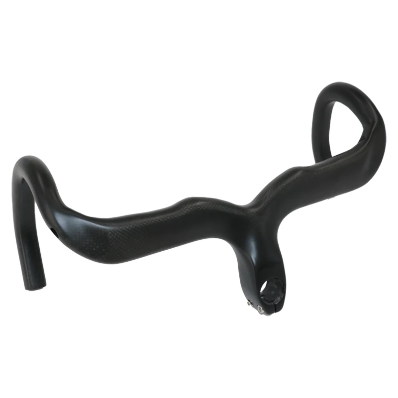 

Newest Road bicycle matt 3K full carbon fibre bike handlebar stem integrated with computer stent hole 400-440x90-120mm