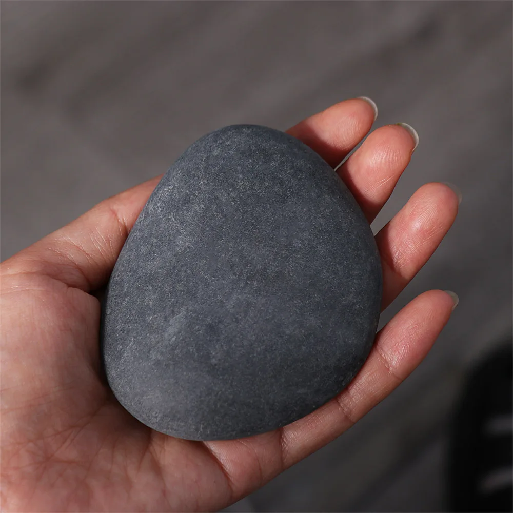 Smooth Painting Rocks Colored Drawing Grayish-Black Tones Smooth Flat Stones 7-10Cm Non-Porous Natural River Rocks
