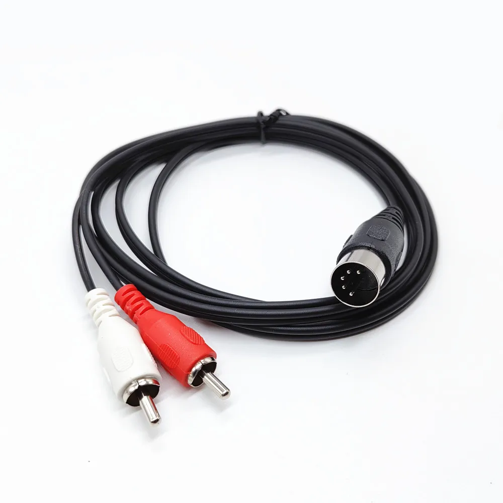 5 Pin DIN Plugs Male to 2RCA Male Converter Cable Audio for Electrophonic Bang & Olufsen, Naim, Quad Stereo Systems (DIN-2RCA)