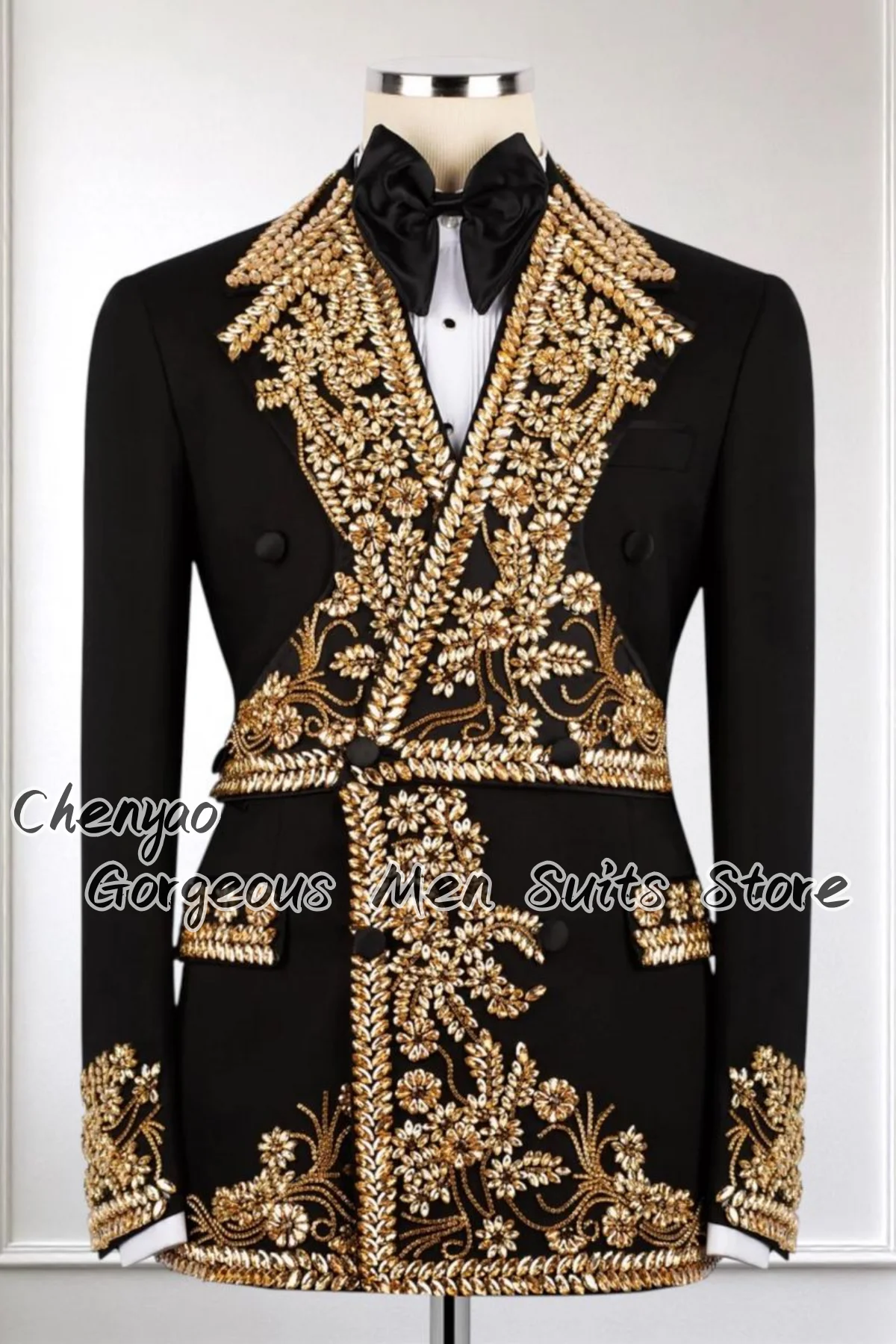 Luxury Rhinestone Crystals Men Suits Slim Customized Groom Wedding Party Tuxedos Glitter Male Blazers 2 Pcs Sets ropa hombre