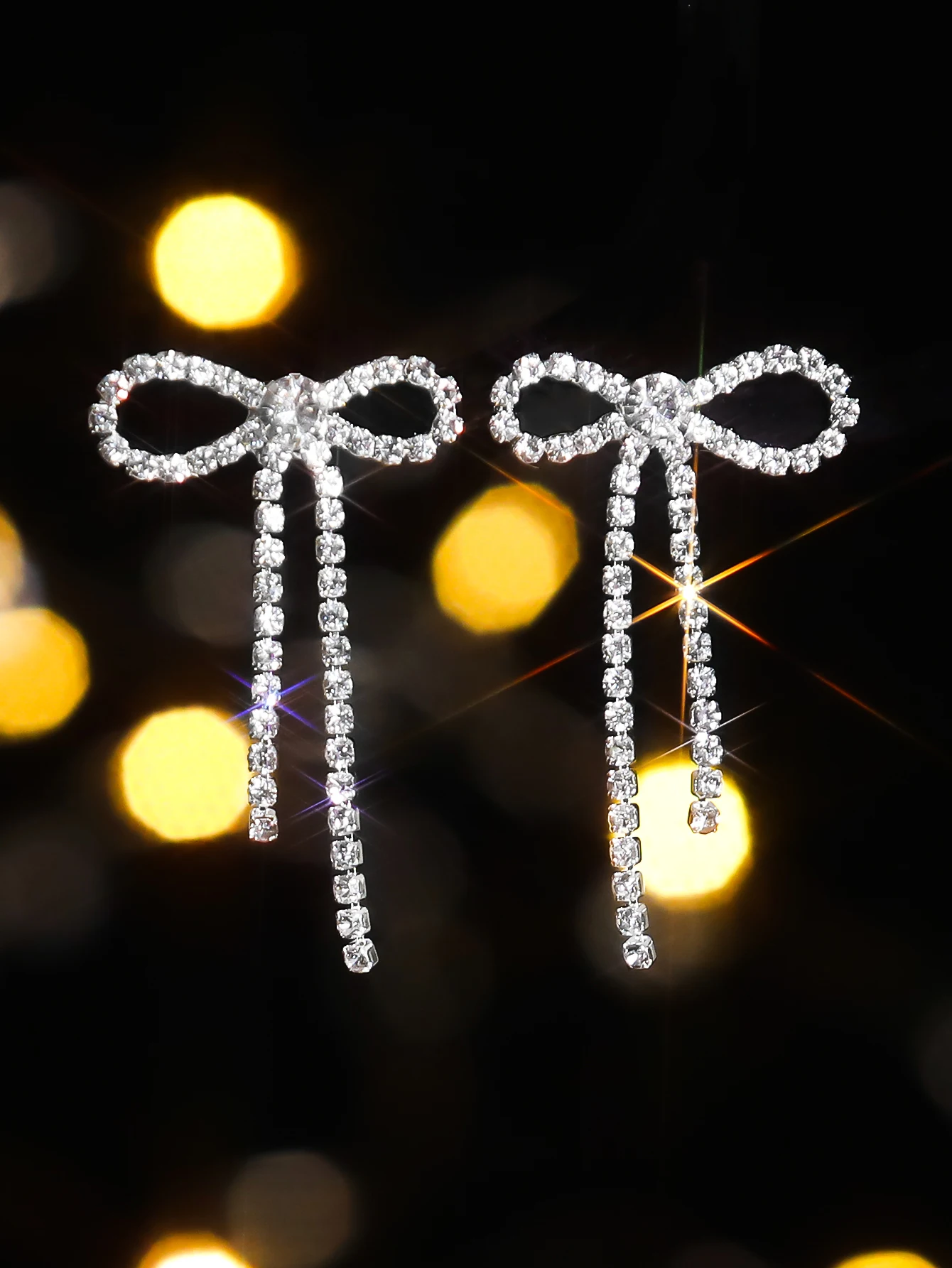 Silver Chandelier Rhinestone Earrings Dangling Aretes Plateados Elegantes Crystal Chandelier Earrings Glinda Earrings for Women