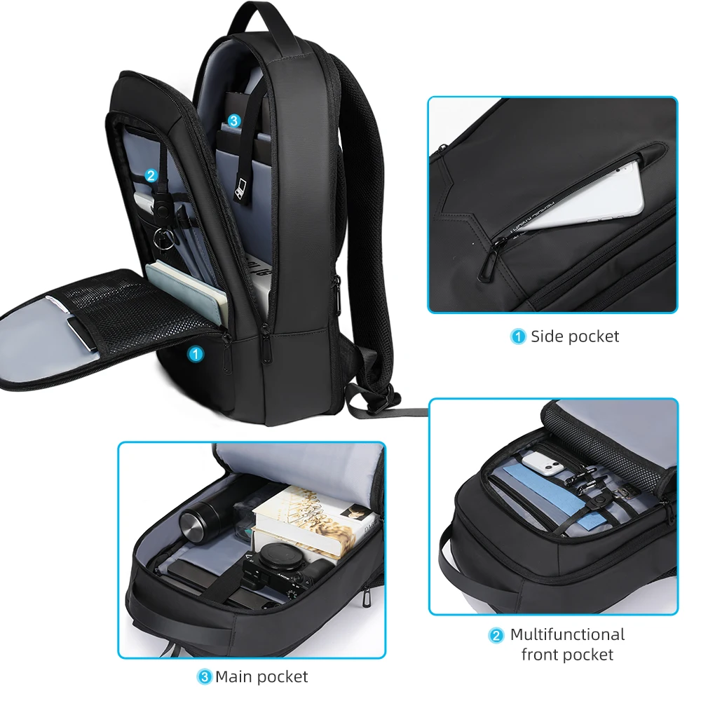 Heroic Knight Slim Man Laptop Backpack Waterproof School Bag With USB Charging For Boys Teenagers Luxury Backpack Men On Work