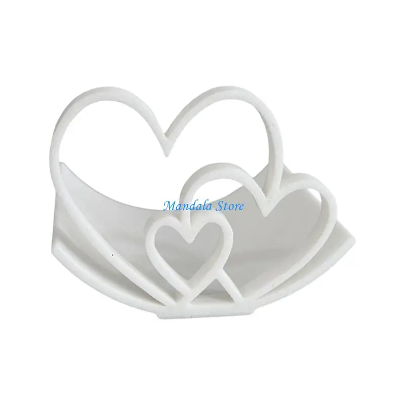 U2JC Heart Toilet Paper Roll Holder Romantics Decorative Tissue Paper Storage Rack Organizers for Restroom Bathroom