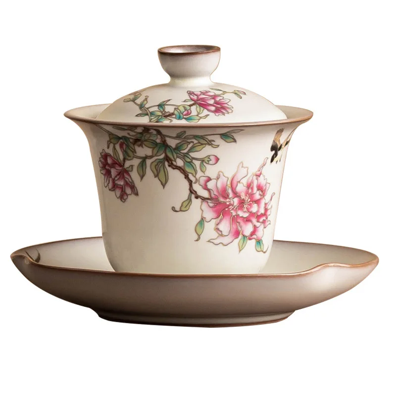 

Brewing tea with lid, Ru porcelain opening kung fu tea set