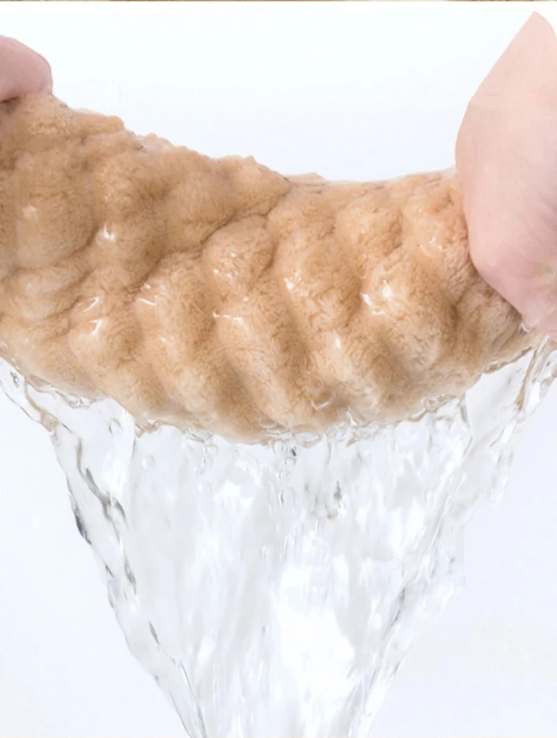 Weiches, verdicktes, gestreiftes Korallenvlies-Gesichtshandtuch, Badezimmerhandtuch, Mikrofaser-Badetuch, wasserabsorbierend und nicht leicht zu schuppen – Detail 5