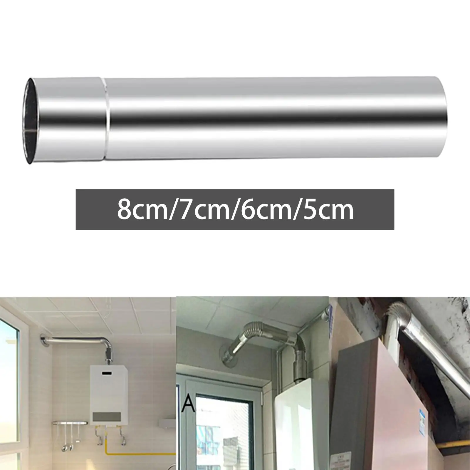 

Portable Stove Pipes Chimney Stainless Steel Fittings Exhaust Pipe Flue Extension Tube for Hiking Furnace Outdoor Bathroom