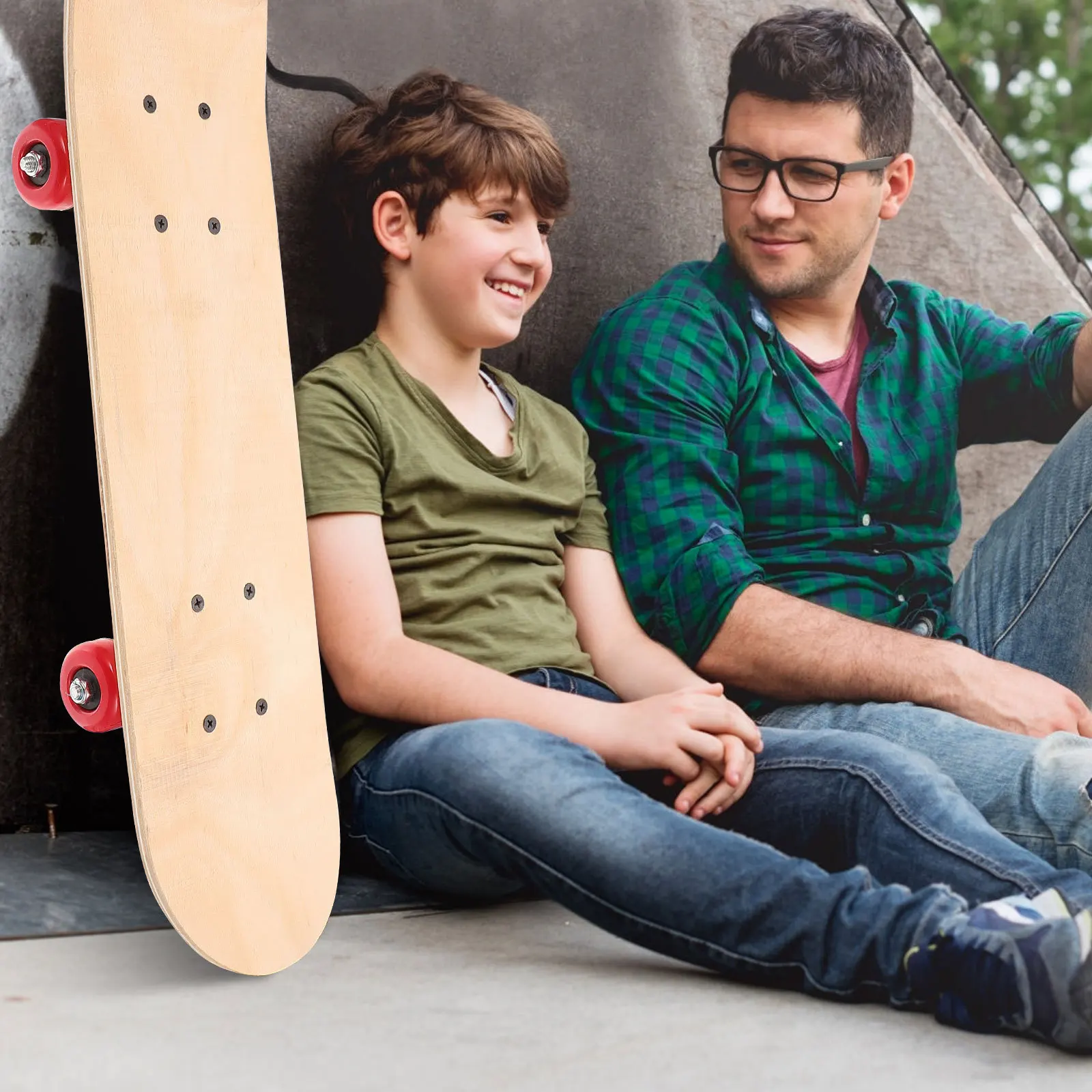 Skateboard Kayu DIY Tanpa Finishing Warna Cokelat Dapat Dicat Desain Unik Hadiah Natal