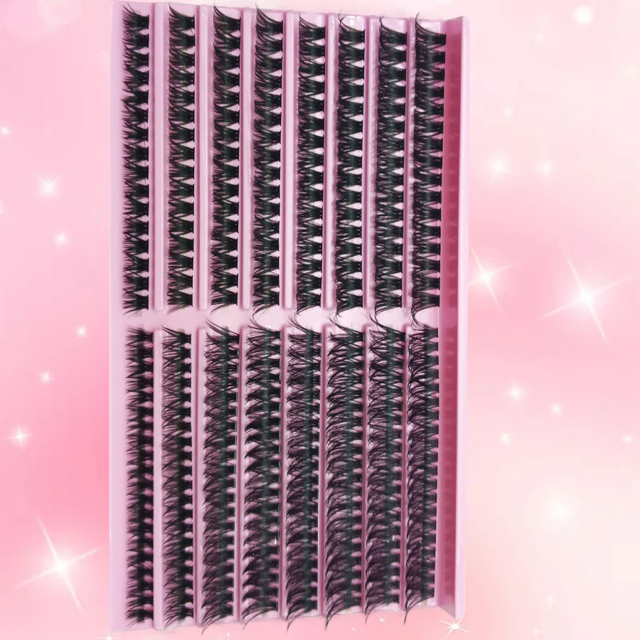 ミックスシングルクラスター 60P80P-0.07D カールセルフグラフトまつげ - 太く、カールした、柔らかく、ふわふわ、自然なウェーブ、濃密なまつげ