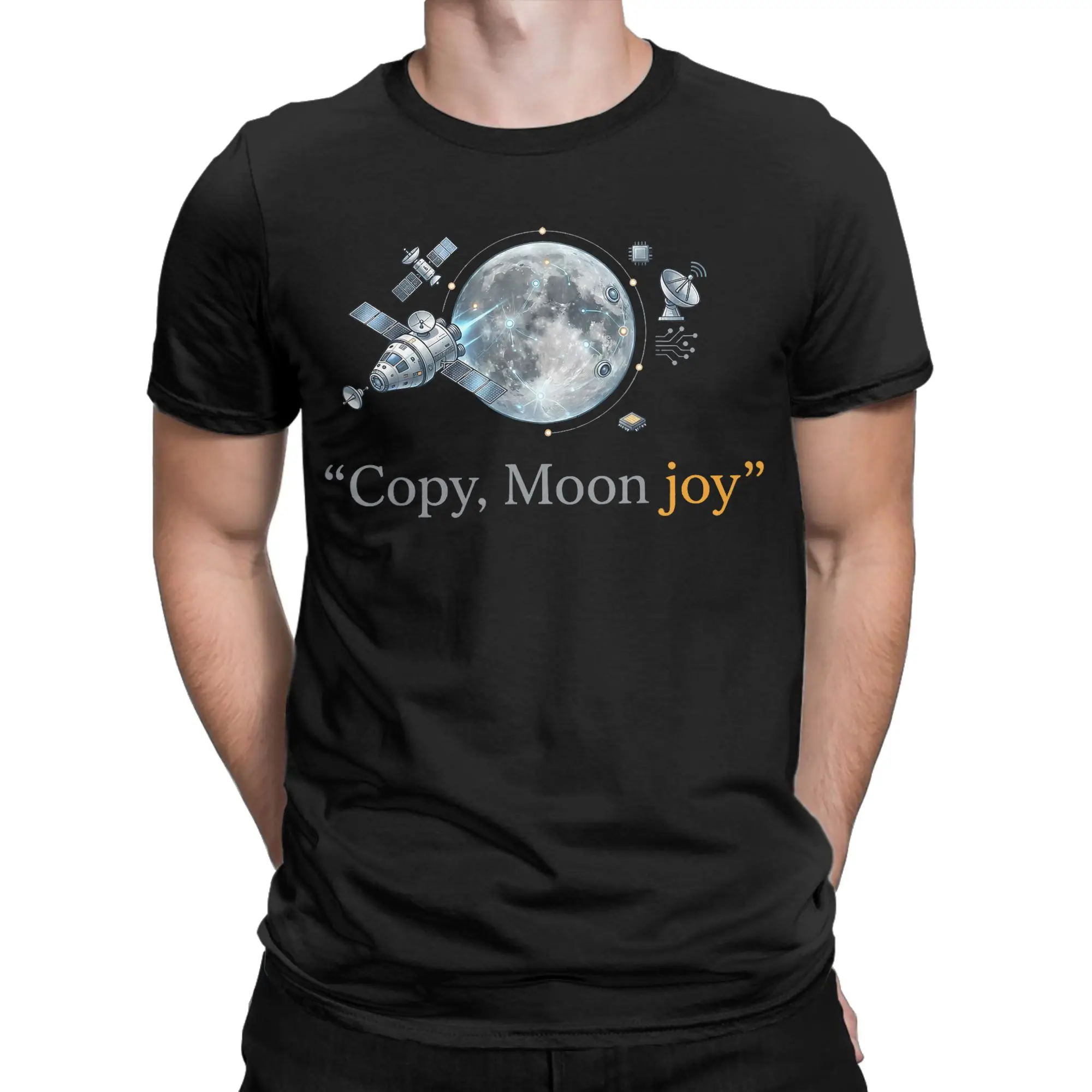 Men Women T-Shirt Copy Moon Joy Funny Novelty 100% Cotton Tees Short Sleeve  T Shirt Crew Neck Clothes Big Size