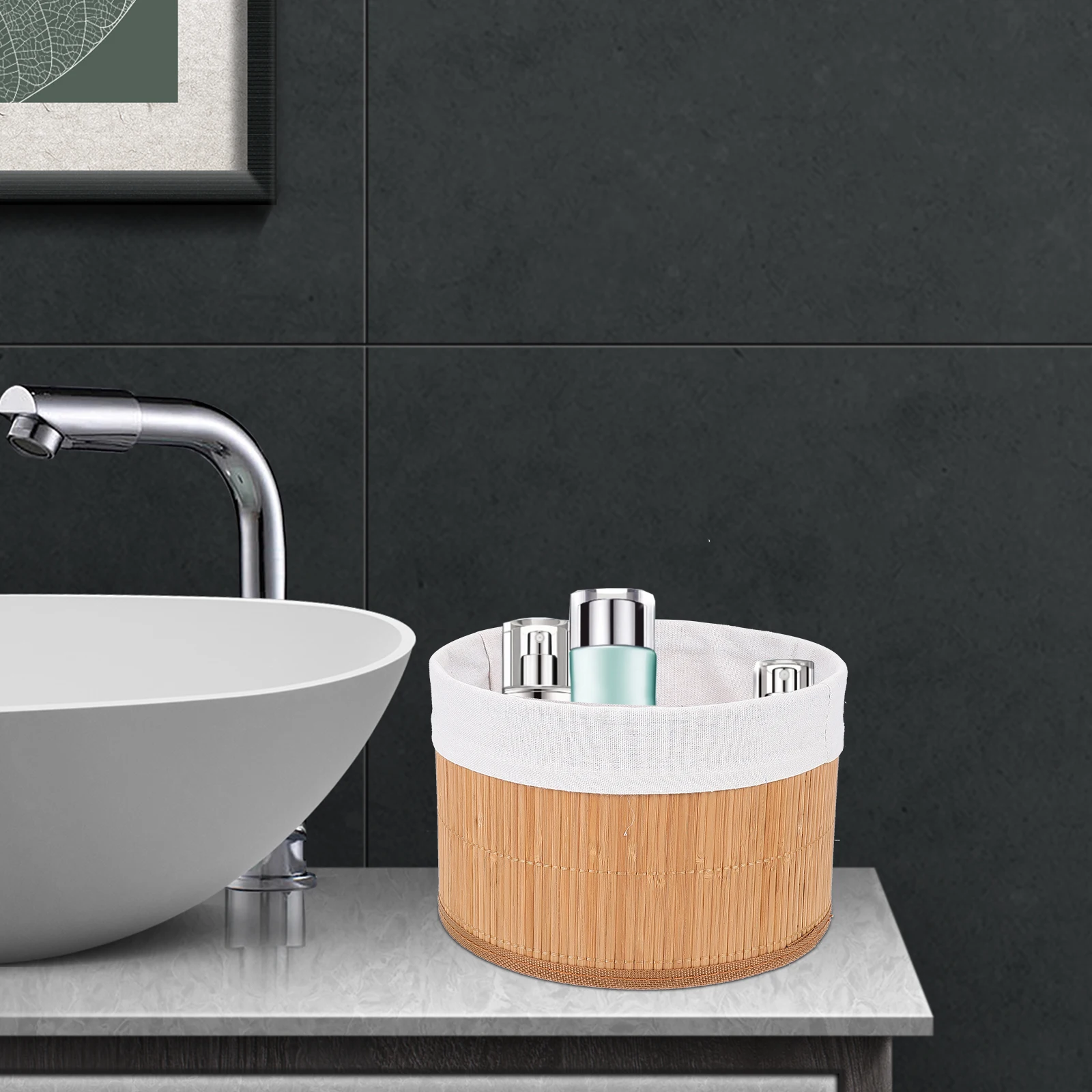 

3 Pcs Woven Storage Basket Desk ganizer Bamboo Home Accessory Office Baskets Household Table