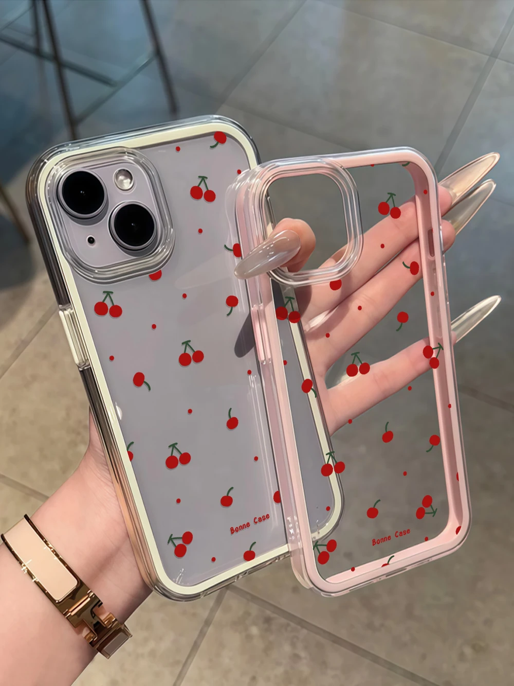 Chic Coquette Cherry Handyhülle für iPhone 16 14 15 Plus 13 14 15 17 16 12 11 ProMax 16 15 14 Pro 17Air Transparente Weiche Hülle – Detail 6