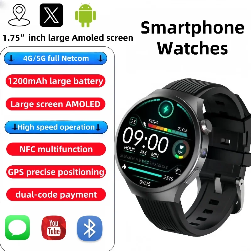 

Умные часы VP30 Pro — хранилище 128 ГБ, 4G, Android 10, AMOLED 1,5 дюйма, 1100 мАч, водонепроницаемость IP68
