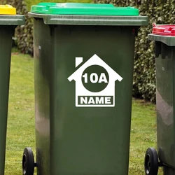 3Pcs Wheelie Bin Stickers Custom Street House Number Vinyl Decal Wall Sticker Rubbish Trash Bin Sticker
