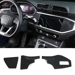 3Pcs/set Carbon Fiber Style Car Accessory Fit For AUDI Q3 2019 Car Dashboard Decoration Cover Trim Stickers Car Styling