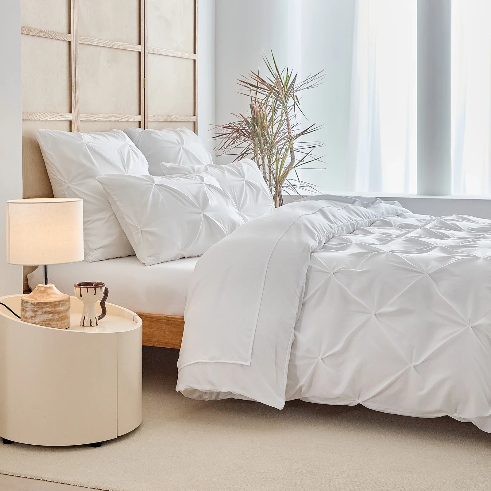 Three-dimensional Pleated Craft Flower Duvet Cover Set Queen Simple Comfortable Bedding Set Single Double Quilt Cover Pillowcase