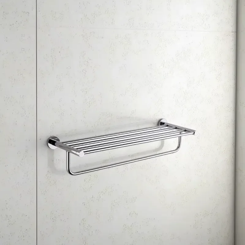 Wholesale Chrome Plated Modern Eco Friendly Stainless Steel Wall Mounted Bathroom Accessories Towel Racks and Shelves for