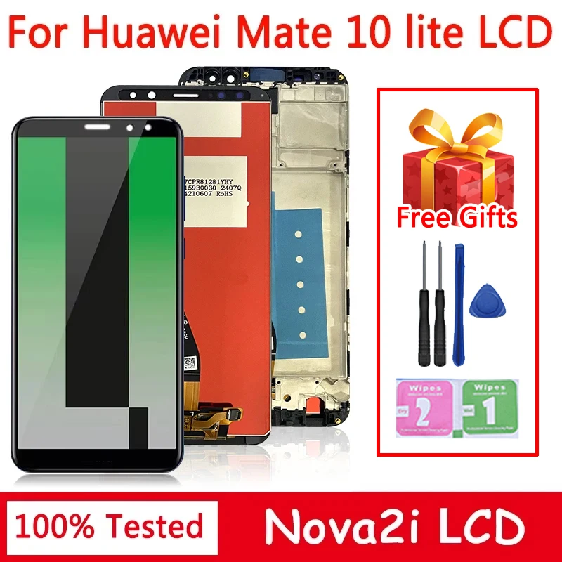 Pantalla Nova 2i de 5.9 pulgadas para Huawei Mate 10 Lite LCD RNE-L21 L22 L01 L02 L11 L23 L03 AL0, repuesto de ensamblaje de pantalla táctil.