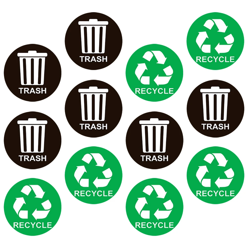 

PVC Waterproof Removable Self Adhesive Garbage Classification Stickers Trash Can Decals Waste Sorting Signs Recycling Labels For