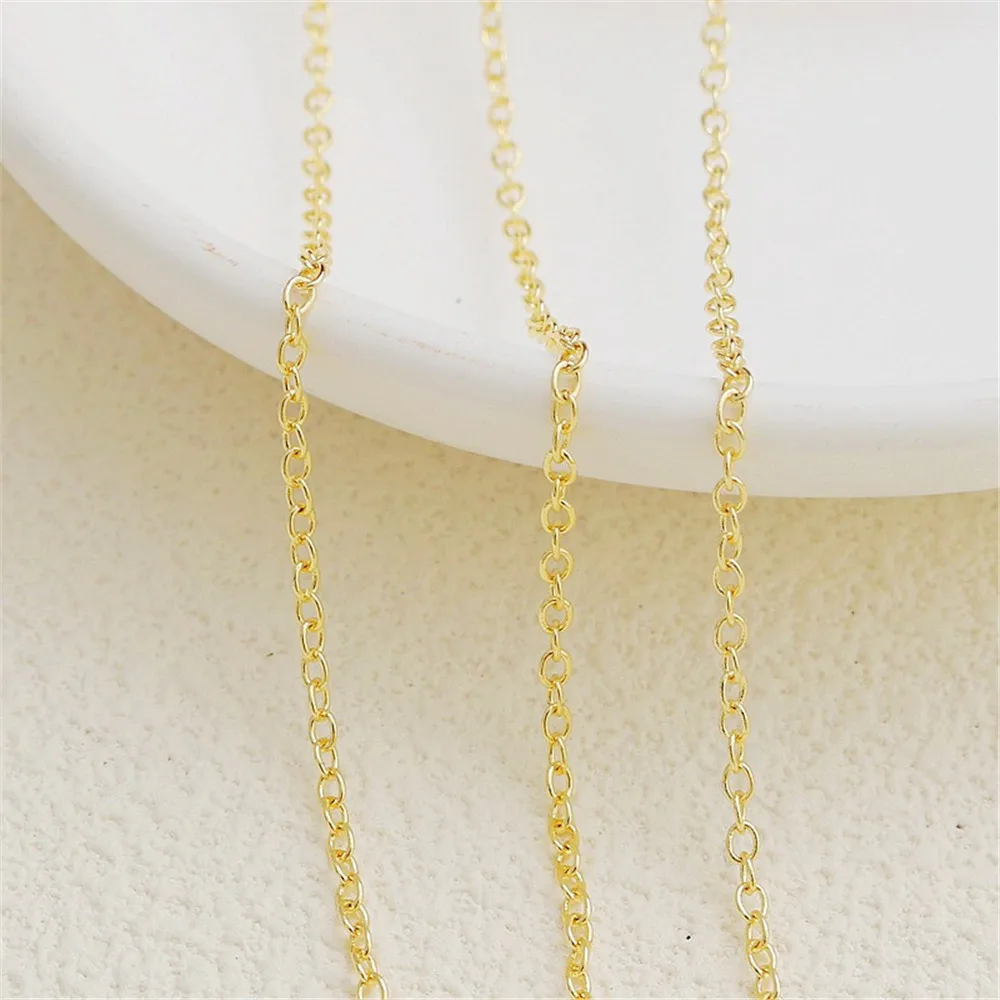 

14K Gold Bag Gold Non-squashed 0 Word Chain, Work in Progress Bracelet, Necklace Jewelry, DIY Accessories