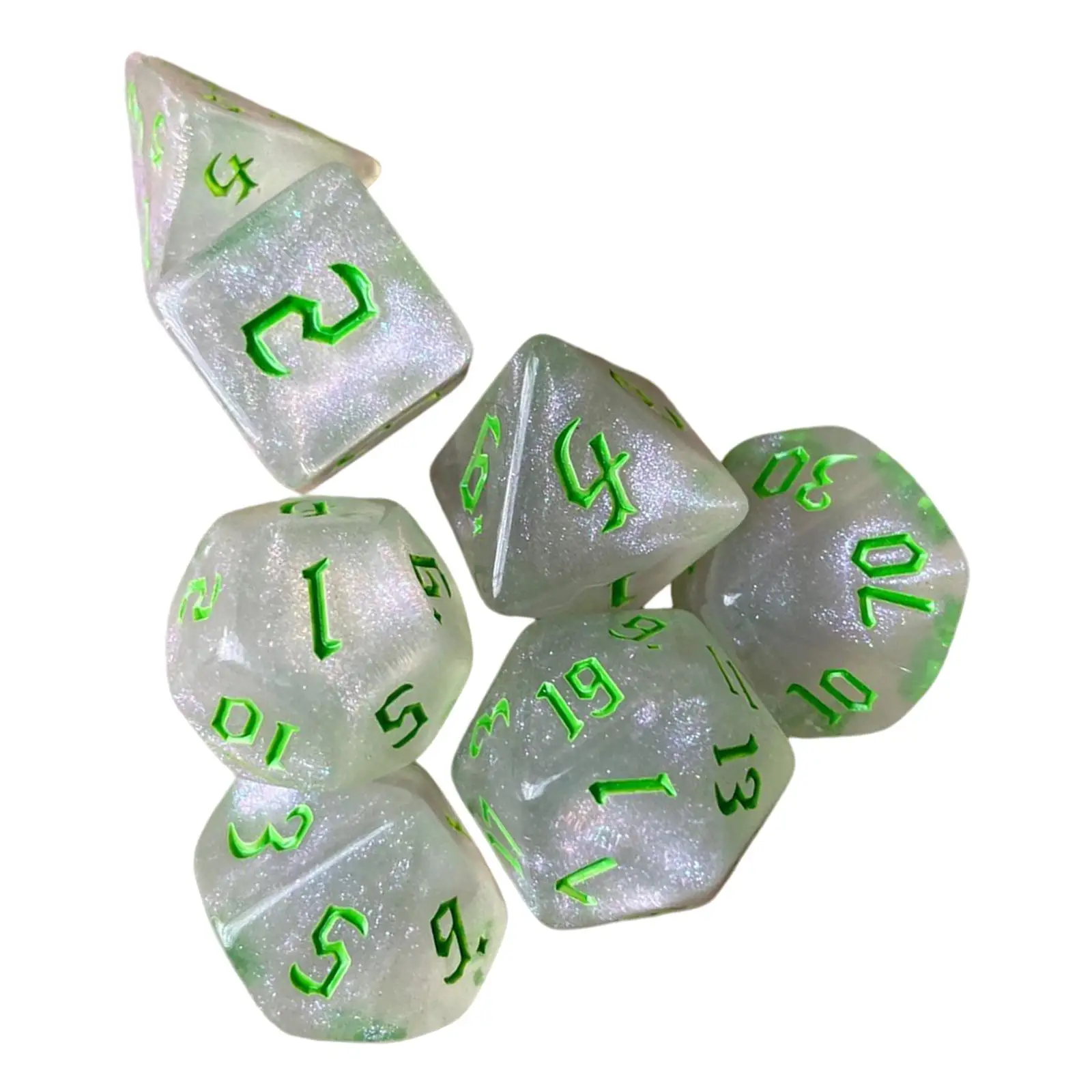 

Creative Game Dices Set Polyhedral Acrylic Colorful Engraved Math Puzzle for Board Games