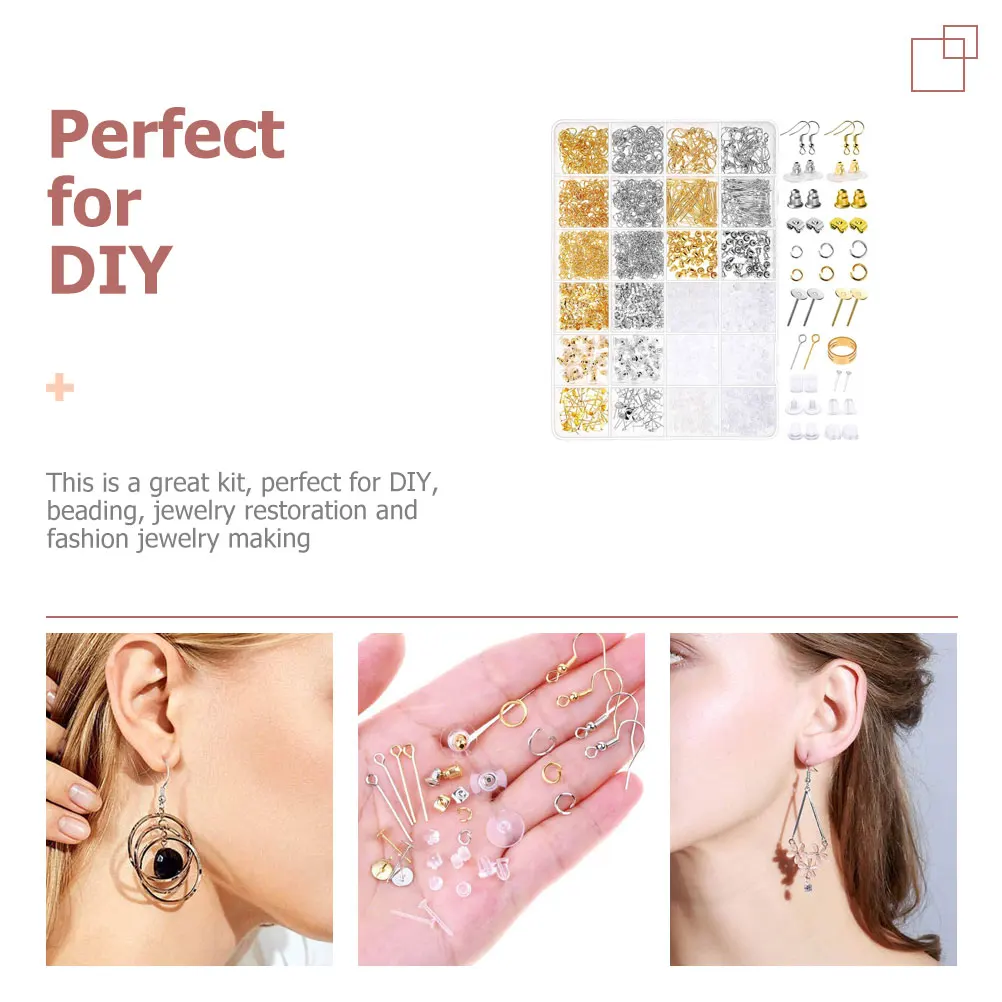 

1 set 1 Set Jewelry Making Materials Earring Studs Diy Hooks Kits Durable Earring Backs Repair Supplies Handmade
