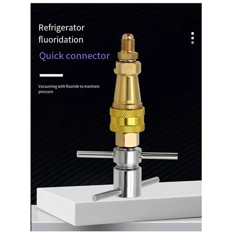 N10R-Wrench Type Quick Connector Refrigerator Freezer Fluorine Injection Connector 1/4Inch Copper Pipe