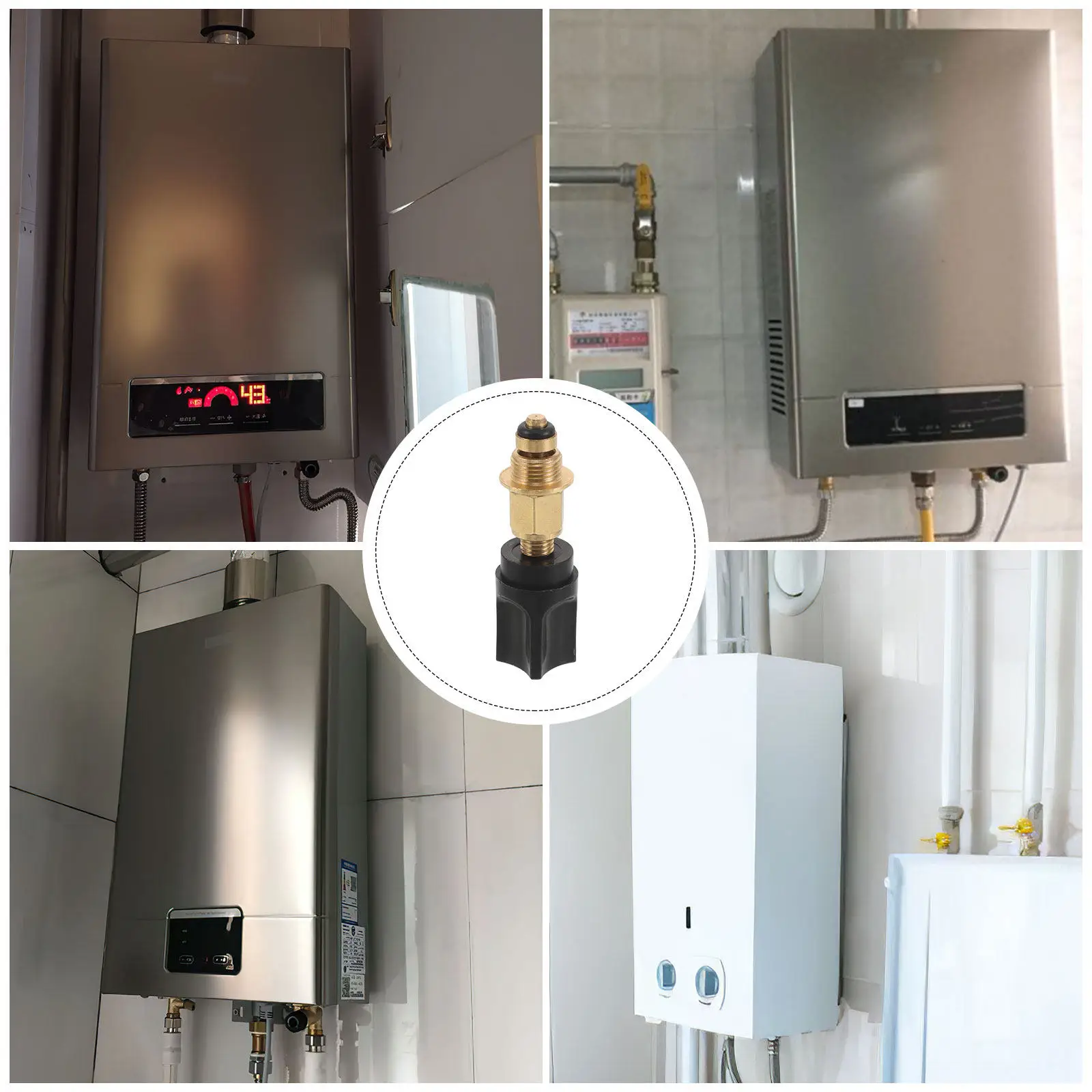 Boiler Fill Valve Brass Water Inlet Tap Wall Hung Heating System Replacement Leak Proof Manual Filling Tap Home Furnace