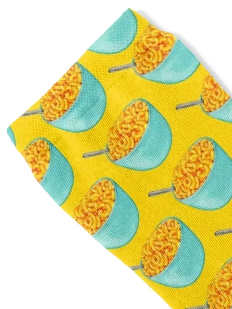 Mac & Cheese Pattern - Yellow Socks bright garter Soccer Antiskid soccer Socks Men Women's