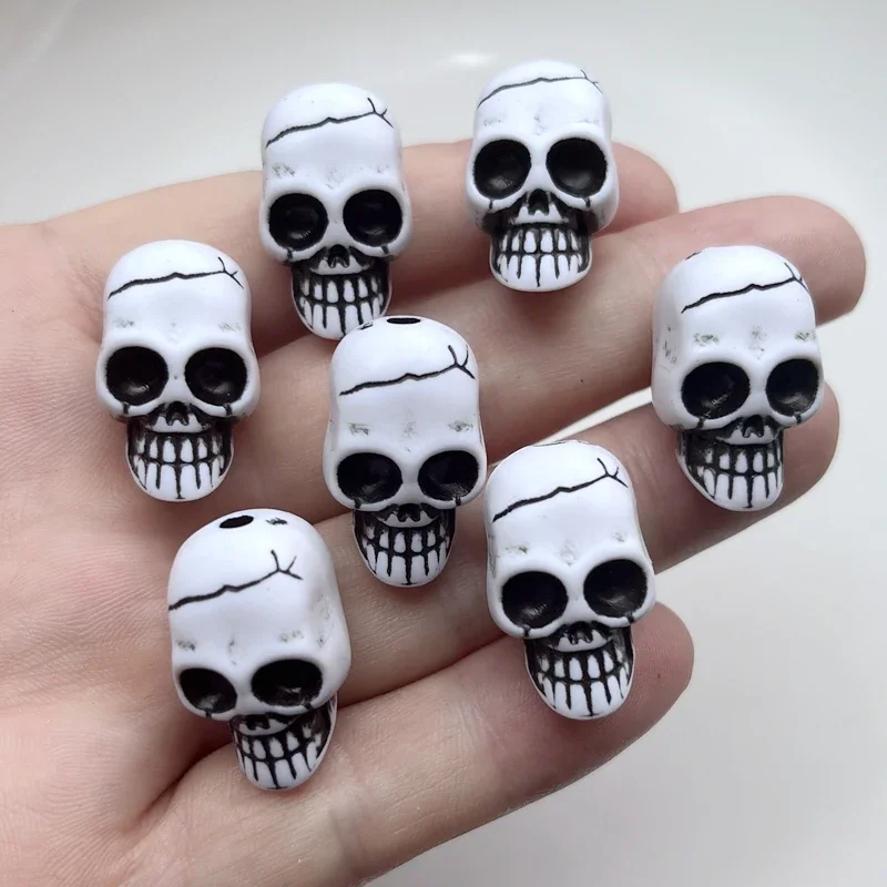 Vintage Acrylic Skeleton Straight Hole Beads DIY Jewelry Production Separation Beads Holiday Decoration Accessories Beads 4pcs